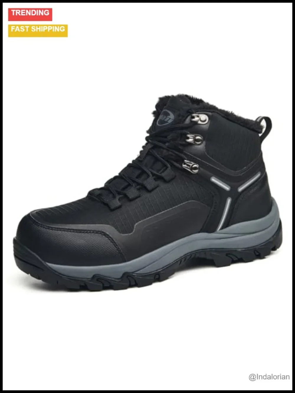 Waterproof Winter Ankle Booties Fur Lined Non-Slip Hiking Boots